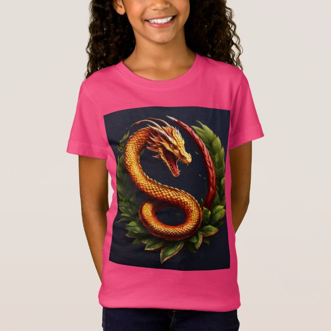 Tattodesign för kraftfulla drakar - Styrkesymbol. T Shirt (Framsida)