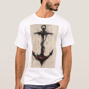 Tattodesign för Nautisk ankarpunkt Vassa Stil T- T Shirt