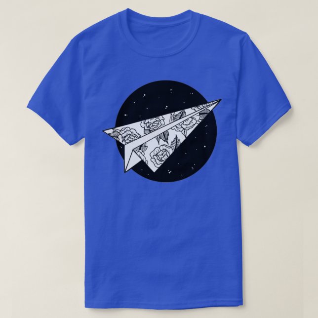 Tattodesign för pappra Flygplan Blommigt T Shirt (Design framsida)