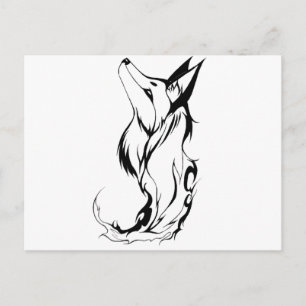 Tattodesign för stamfox vykort