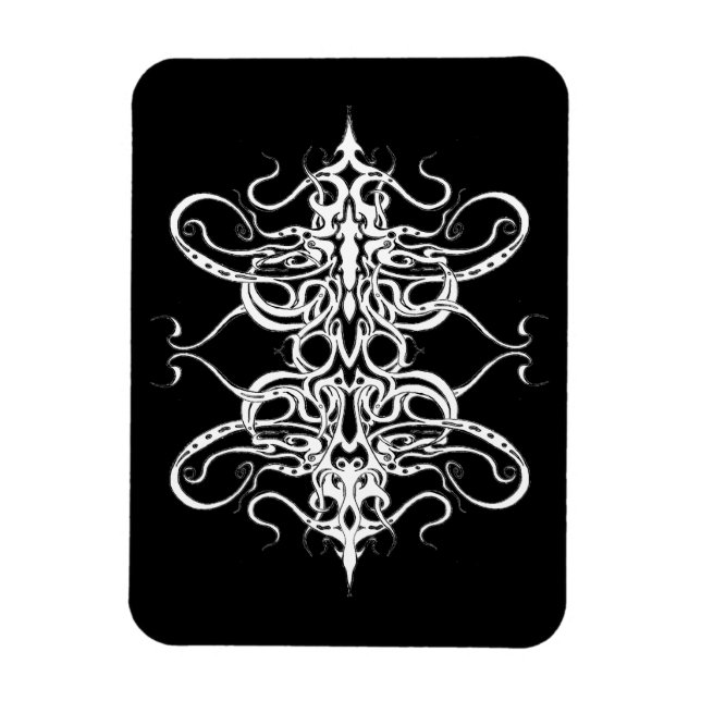 Tattodesign för svarta och vita Abstrakter Magnet (Vertikal)