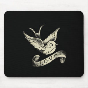 Tattodesign för Vintagen kärlek Sparrow Musmatta