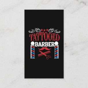 Tattoed Barber Scissor Inked Haircutter Tattor Visitkort