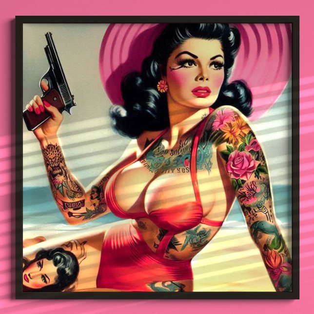 Tattoed Beach Pin-up Poster (Skapare uppladdad)