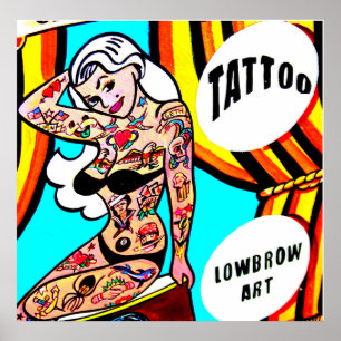 tattoed blonde model poster
