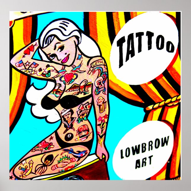 tattoed blonde model poster (Framsidan)