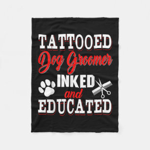 Tattoed Hund Groomer Inked and Educated Costume Pr Fleecefilt