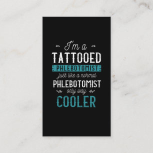 Tattoed Phlebotomist Intron Tattoo Phlebotomy Visitkort