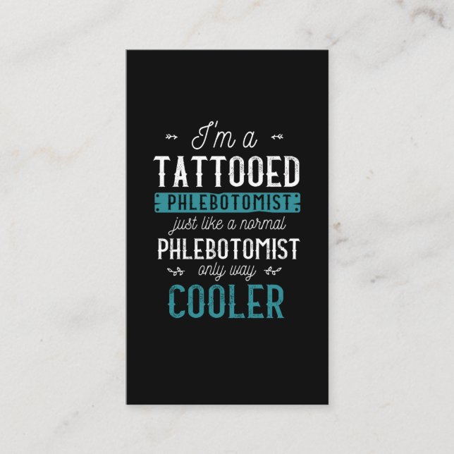 Tattoed Phlebotomist Intron Tattoo Phlebotomy Visitkort (Framsida)