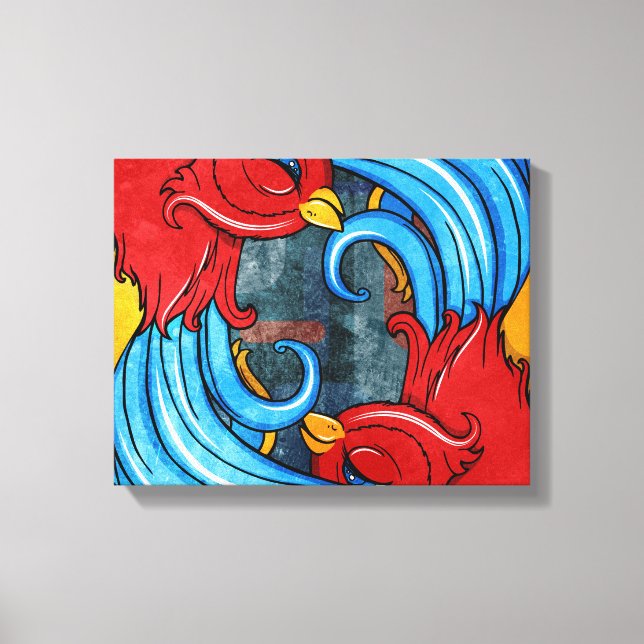 Tattofåglar Canvastryck (Framsida)