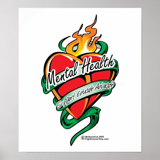Tattohjärta för psykisk hälsa poster (Framsidan)