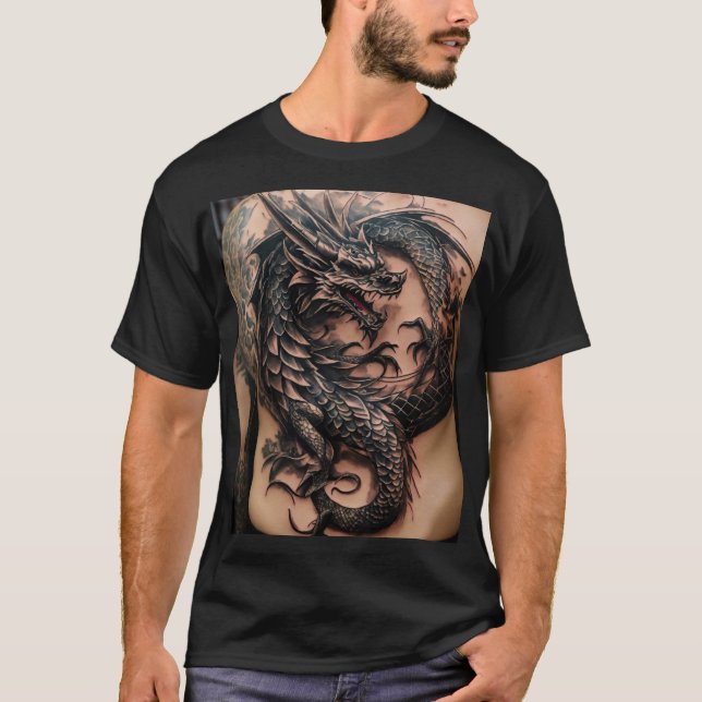 Tattoinspirerad DragonT-Shirts for Rebels&Dreamers T Shirt (Framsida)