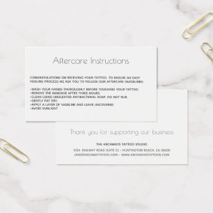 Tattoo Aftercare Care with Logotyp Visitkort
