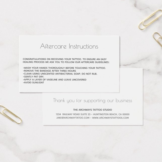 Tattoo Aftercare Care with Logotyp Visitkort (Kontor)