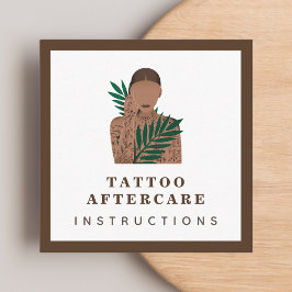 Tattoo Aftercare Instructions Inked Girl Framed Fyrkantigt Visitkort