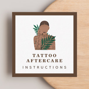 Tattoo Aftercare Instructions Inked Girl Framed Fyrkantigt Visitkort