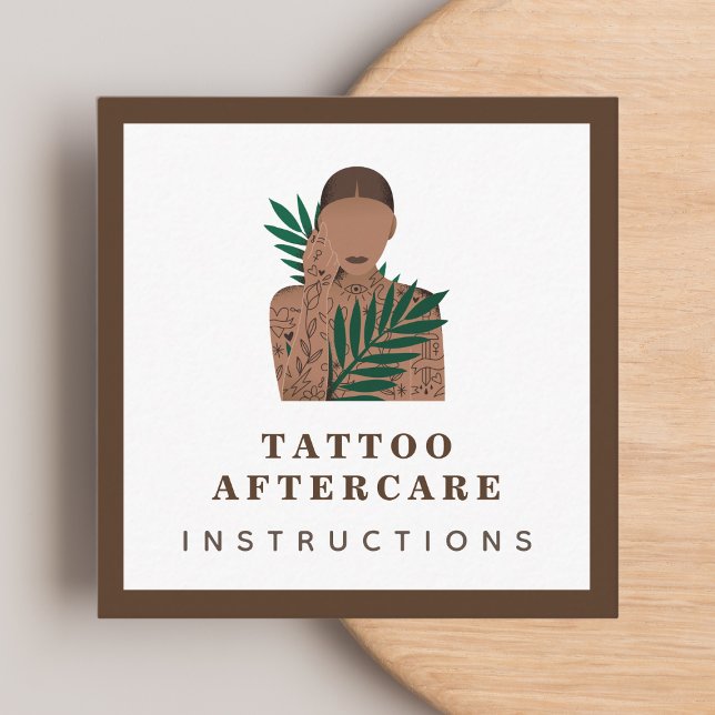 Tattoo Aftercare Instructions Inked Girl Framed Fyrkantigt Visitkort (Skapare uppladdad)