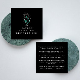 Tattoo Aftercare Instructions Mystic Snake Måne Fyrkantigt Visitkort
