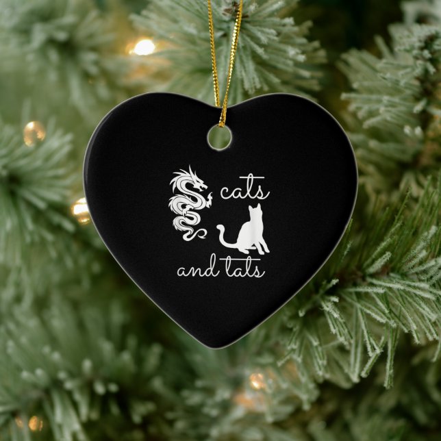 Tattoo Älskare ger katter och tatueringar Kitten Julgransprydnad Keramik (Träd)