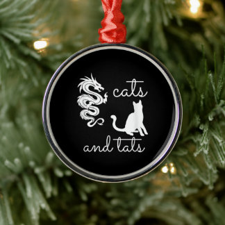 Tattoo Älskare ger katter och tatueringar Kitten Julgransprydnad Metall