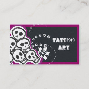 Tattoo Art Affärskort-Döskallar Visitkort