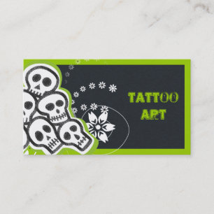 Tattoo Art Affärskort-Döskallar Visitkort