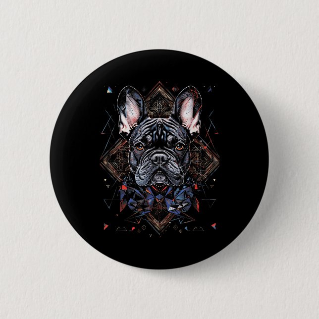 Tattoo Art Fransk Bulldog-kombination Knapp (Framsida)