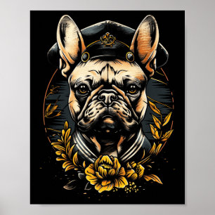 Tattoo Art Fransk Bulldog Traditional Sailor Poster