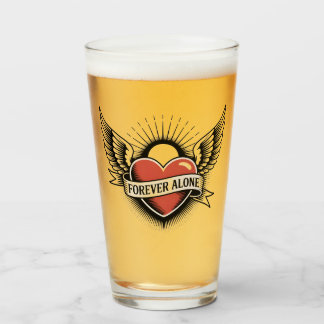 Tattoo Art: Winged Heart with "Forever Alone" Glaskopp