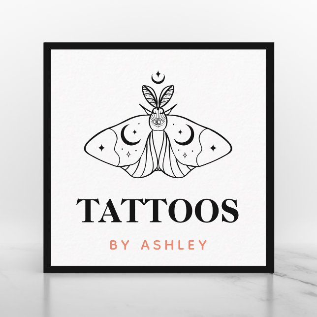 Tattoo Artist Butterfly Aesthetic TredÖga Mystic Fyrkantigt Visitkort (Skapare uppladdad)