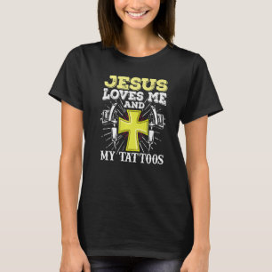 Tattoo Artist Jesus Kärlek mig och mina tatueringa T Shirt