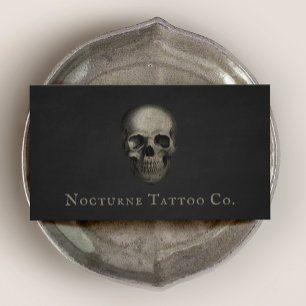 Tattoo Artist Mörk Skull Visitkort