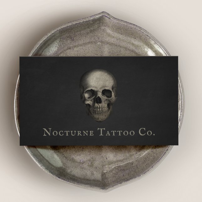 Tattoo Artist Mörk Skull Visitkort (Skapare uppladdad)