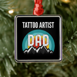 Tattoo Artist Pappa, Fars dag 2021 Gift Julgransprydnad Metall
