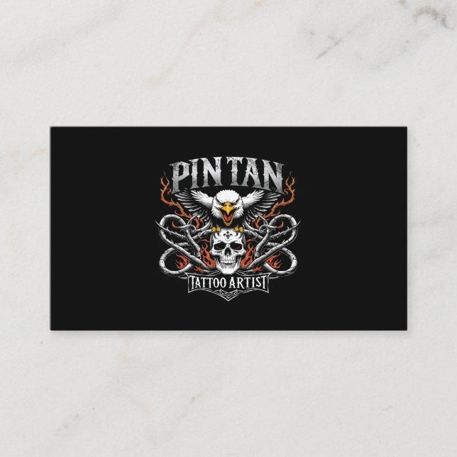 Tattoo Artist Professionell Body Art Salon Shop Visitkort (Framsida)