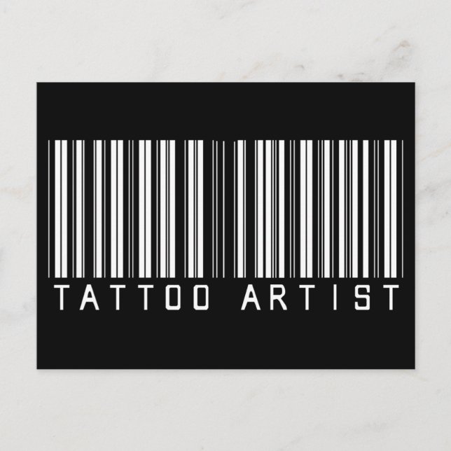 Tattoo Artist Pub Code Vykort (Framsida)