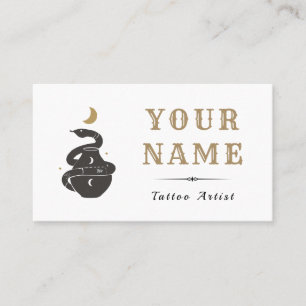 Tattoo Artist Salon Mystic Snake Modern Trendig Visitkort