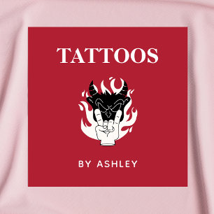 Tattoo Artist Salon Shop-Funkyn Unik Roligt för Kr Fyrkantigt Visitkort