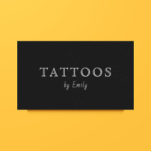 Tattoo Artist Shop Minimal Simple Black & White Visitkort