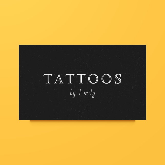 Tattoo Artist Shop Minimal Simple Black & White Visitkort (Skapare uppladdad)