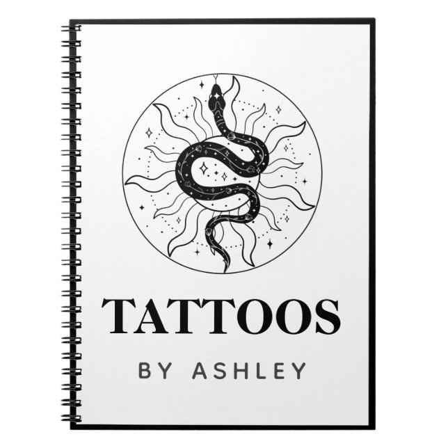 Tattoo Artist Snake Illustration Cosmic Mystical Anteckningsbok (Framsidan)