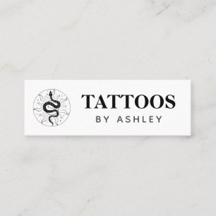 Tattoo Artist Snake Illustration Minimalist Modern Mini Visitkort