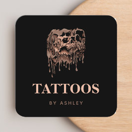Tattoo Artist Studio-Coolan Smälter Skull gotiic Fyrkantigt Visitkort