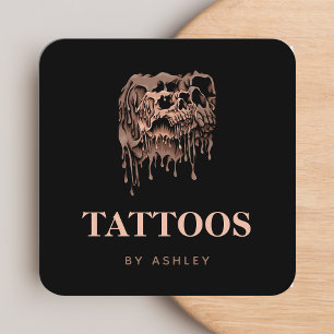 Tattoo Artist Studio-Coolan Smälter Skull gotiic Fyrkantigt Visitkort