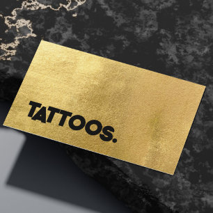 Tattoo Artist Tattooist Simple Guld Metalic Visitkort
