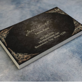 Tattoo Artist Vintage Framework Damask Visitkort