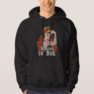 Tattoo Artist Womens Beroende till Bläck Hoodie