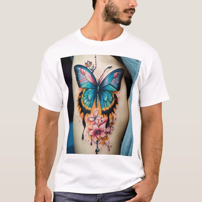 Tattoo Beauty print" T Shirt (Framsida)