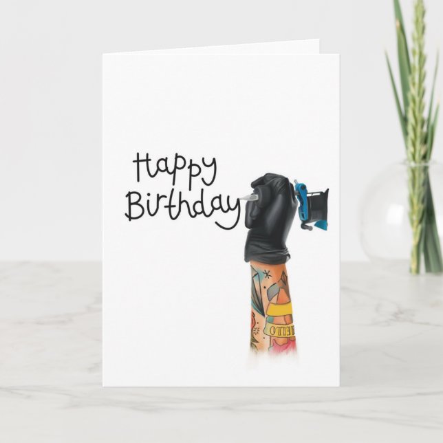 Tattoo Birthday Card Kort (Framsida)