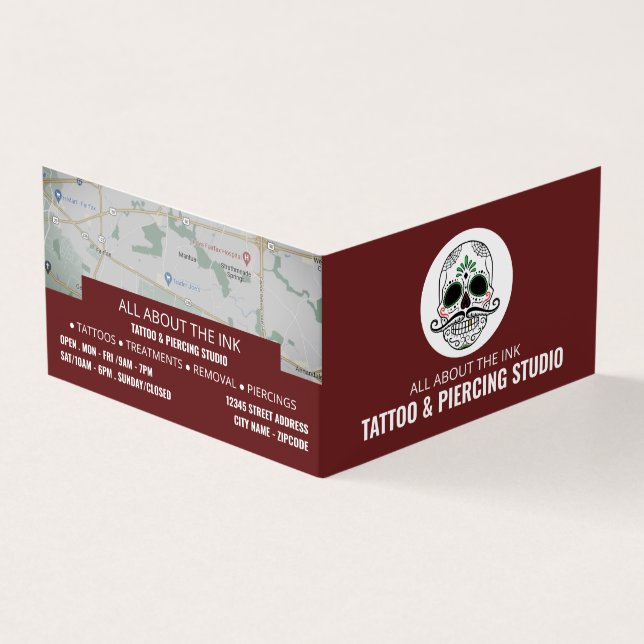Tattoo & Body Piercing Studio, Möte Visitkort (Utsida)
